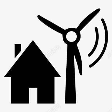 可再生能源风电场风力发电图标图标