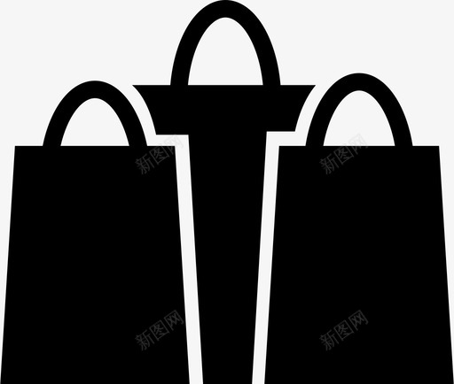 购物袋三袋纸袋图标svg_新图网 https://ixintu.com 三袋 纸袋 结账 购物袋