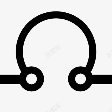 双耳机电子电子电路图标图标
