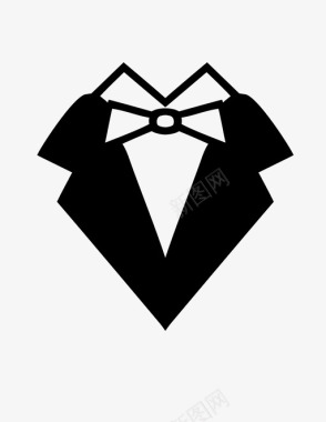燕尾服婚礼领带图标图标