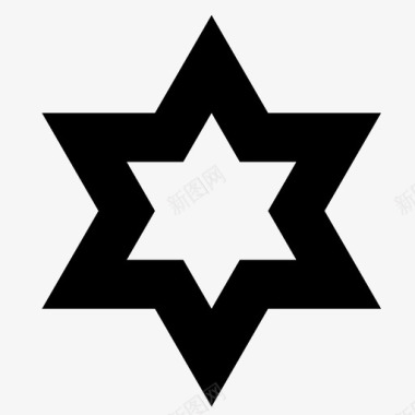 星希伯来语犹太人图标图标