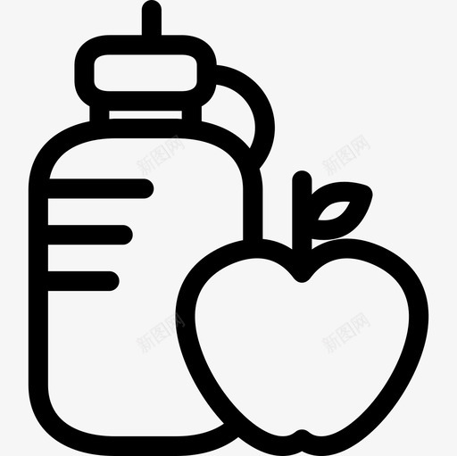体操运动员的饮料瓶和苹果食物体操图标svg_新图网 https://ixintu.com 体操 体操运动员的饮料瓶和苹果 食物