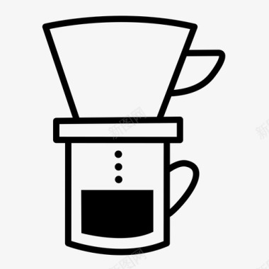 倒过来v60煮咖啡图标图标