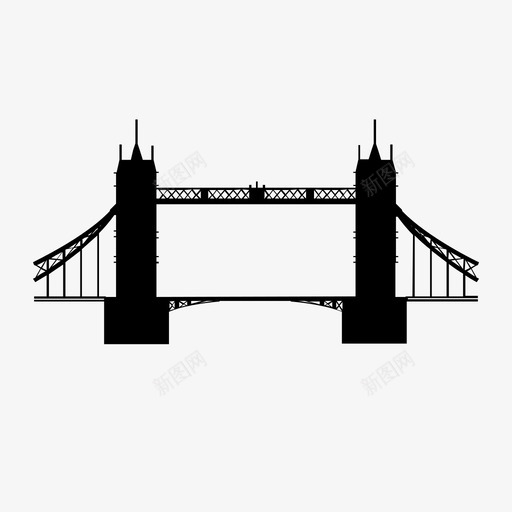 塔桥英国泰晤士河图标svg_新图网 https://ixintu.com 伦敦 图标 地标 塔桥 河 泰晤士河 英国 路桥