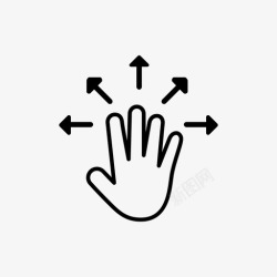 单指滑动五指张开手指单指手指图标高清图片