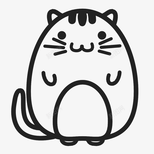 肥猫超重小猫图标svg_新图网 https://ixintu.com 动物 卡瓦伊 卡通猫 可爱 小猫 猫 肥猫 胖胖 超重
