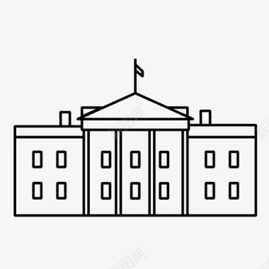 白宫华盛顿特区美利坚合众国图标图标