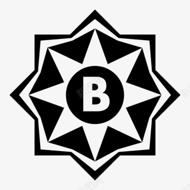 b级徽章盾牌和徽章图标图标