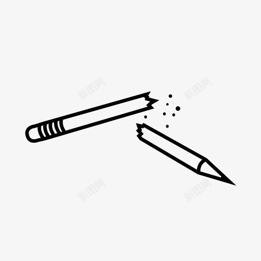碎铅笔写折断图标svg_新图网 https://ixintu.com 作业 写 写作 学校 愤怒 折断 挫折 碎铅笔