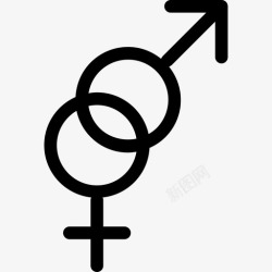 站在男性和女性男性和女性的性别符号标志身体部位图标高清图片