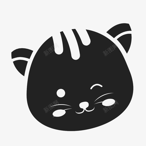 猫卡瓦伊小猫图标svg_新图网 https://ixintu.com 卡瓦伊 头 宠物 小猫 猫 眨眼 眨眼小猫