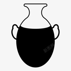 陶土花瓶双耳瓶花瓶陶土图标高清图片