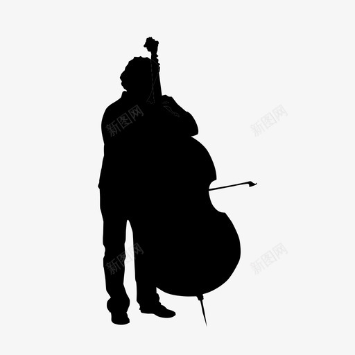 大提琴音乐家图标svg_新图网 https://ixintu.com 大提琴 音乐家