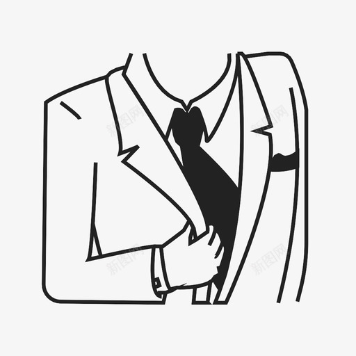 套装派对专业图标svg_新图网 https://ixintu.com 专业 严肃 套装 富有 派对 燕尾服 西装和领带 领带