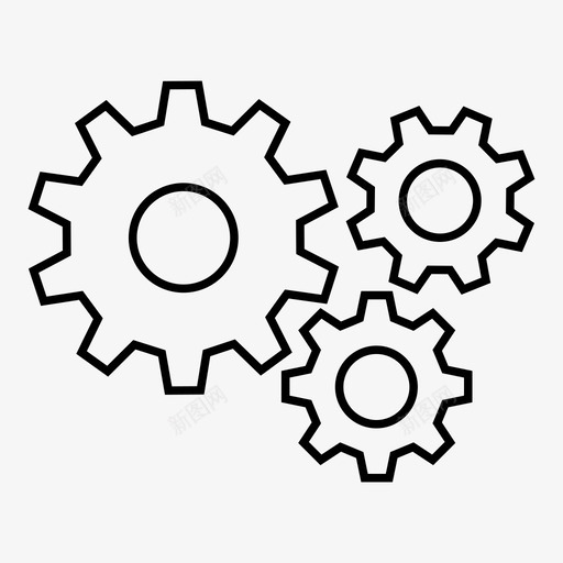 齿轮思想系统图标svg_新图网 https://ixintu.com 小工具 思想 机械 系统 装置 运动 配件 零件 齿轮