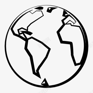 地球旅行南美洲图标图标