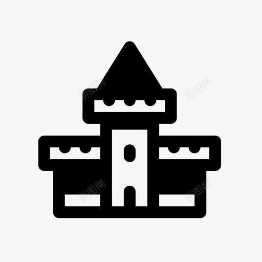 城堡建筑宫殿图标svg_新图网 https://ixintu.com 中世纪 城堡 宫殿 建筑 要塞 豪宅 骑士