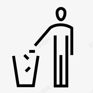 垃圾垃圾桶人图标图标
