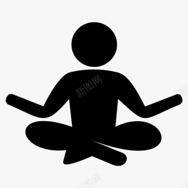 瑜伽冷静冥想图标图标