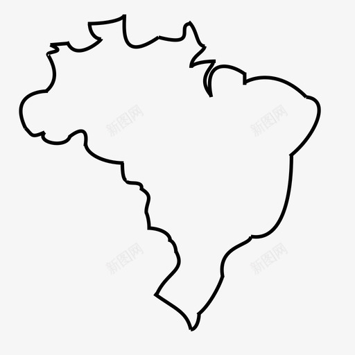 巴西国家地图图标svg_新图网 https://ixintu.com 国家 地图 地点 巴西