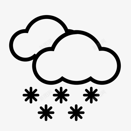 雪雪花下雪图标svg_新图网 https://ixintu.com 下雪 下雪天气 天气01 天气状况 天气预报 自然 雪 雪花
