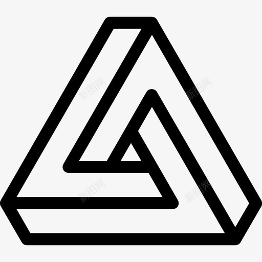 视错觉几何学不可能图标svg_新图网 https://ixintu.com 三角形 不可能 几何学 形状 彭罗斯 视错觉