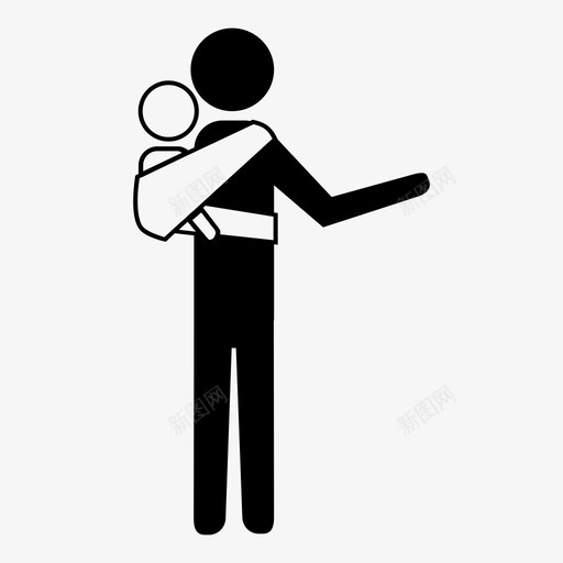 带宝宝的学步的吊带的图标svg_新图网 https://ixintu.com 吊带的 学步的 带孩子的 带宝宝的 男的