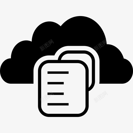 云存储上的数据文件接口图标svg_新图网 https://ixintu.com 云存储上的数据文件 接口