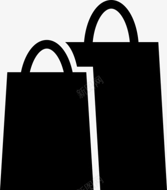 购物袋两个袋子结账图标图标