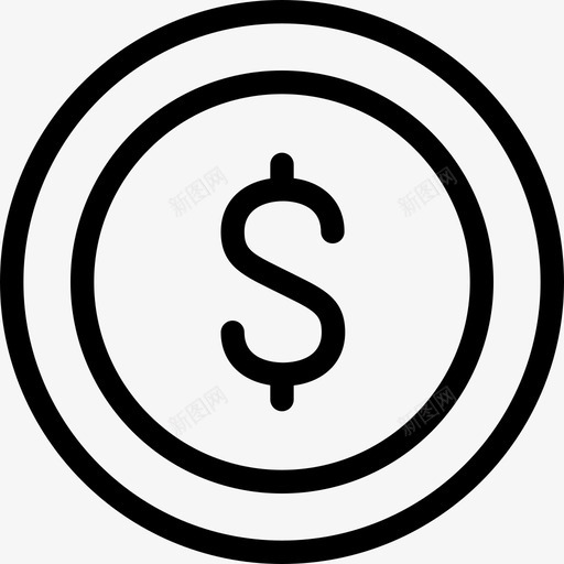 硬币银符号图标svg_新图网 https://ixintu.com 储蓄 商业和金融 形状 硬币 符号 线图标 货币价值 金属 金融 银 黄金