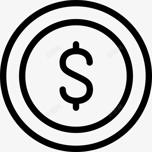 硬币银符号图标svg_新图网 https://ixintu.com 储蓄 商业和金融 形状 硬币 符号 线图标 货币价值 金属 金融 银 黄金