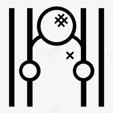虐待囚犯监狱系统牢房图标图标