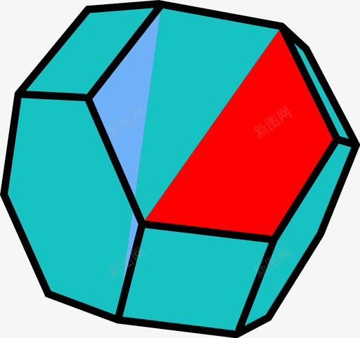 截断八面体形状多边形图标svg_新图网 https://ixintu.com 三维 三维对象 三维形状 几何体 多边形 对象 形状 截断八面体