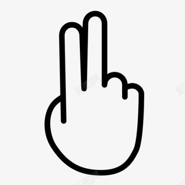 两个手指右手有两个手指和拇指滑动图标图标
