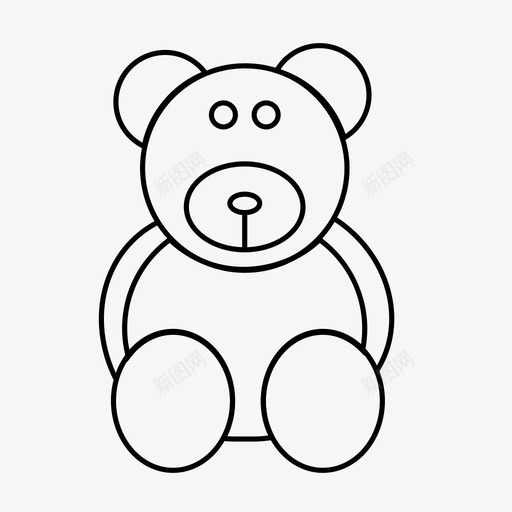 泰迪熊婴儿玩具儿童图标svg_新图网 https://ixintu.com 儿童 儿童玩具 婴儿玩具 泰迪熊 游戏