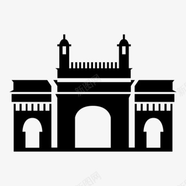 印度之门纪念碑地标图标图标
