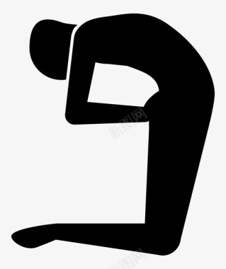 瑜伽背部弯曲锻炼图标图标