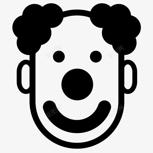 小丑脸有趣图标svg_新图网 https://ixintu.com 头 孩子 小丑 微笑 快乐 有趣 脸 面具