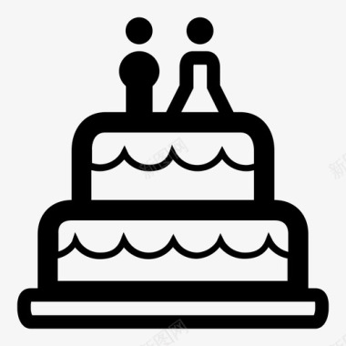 婚礼蛋糕糖果招待会图标图标