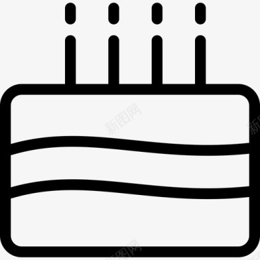生日蛋糕插图线图标图标