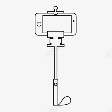 自拍棒单脚架电话图标图标