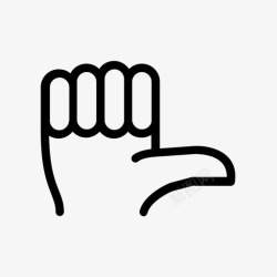 数字1手绘拇指手势手图标高清图片