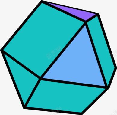 立方八面体形状多边形图标图标