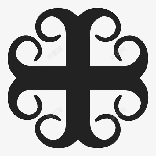 锚十字架图案物体图标svg_新图网 https://ixintu.com 图案 形状 物体 符号 锚十字架