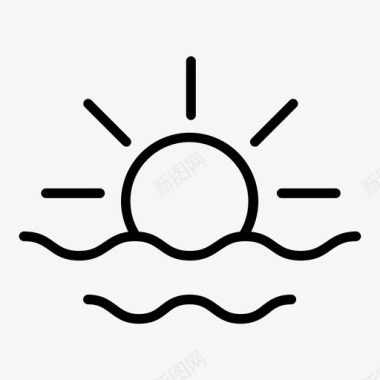 太阳水阳光图标图标