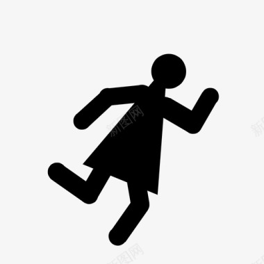 女子跑步图标图标