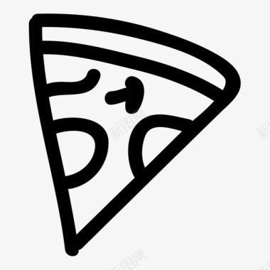 披萨小吃素描图标图标