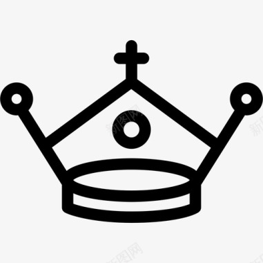 中间有十字架的皇冠形状皇冠图标图标