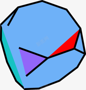 截断六面体形状多边形图标图标