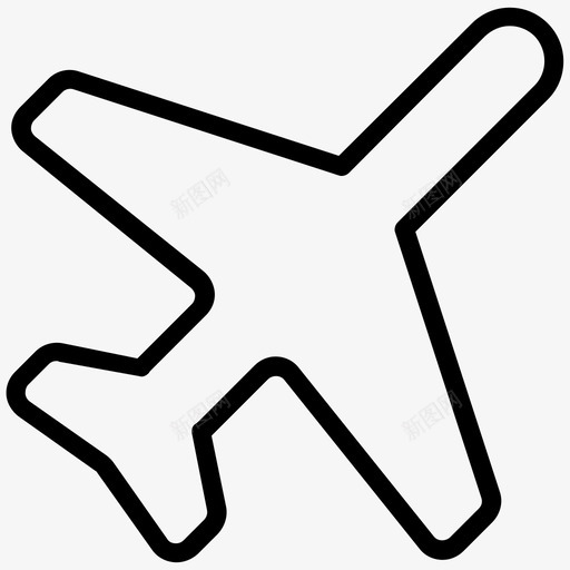 飞机旅行线路图标svg_新图网 https://ixintu.com 旅行 线路图标 飞机